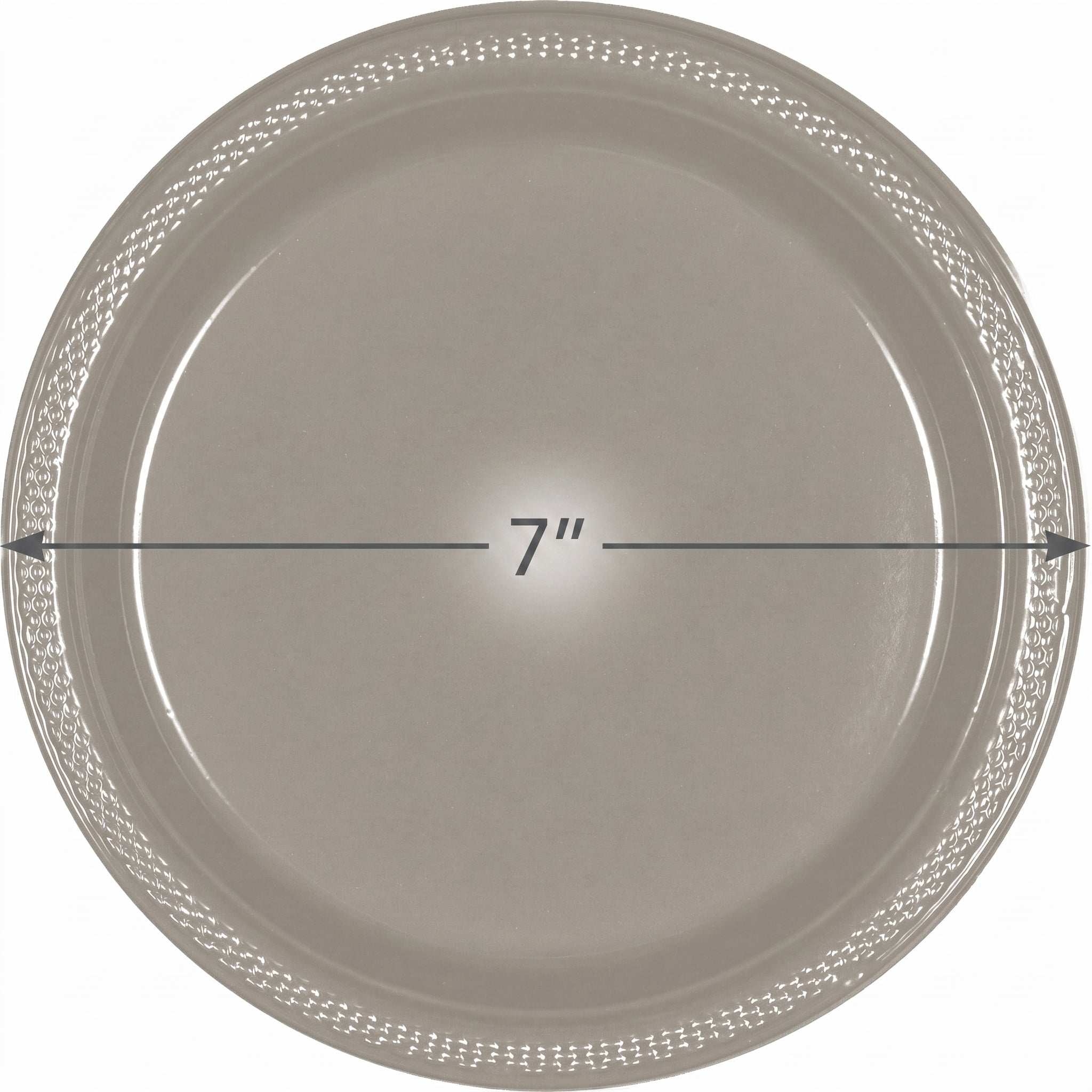 Silver Plastic Dessert Plates - 7 In. | 20 Count