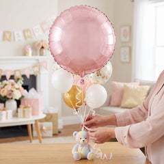 New Pink Metallic Round Foil Balloon - 18 Inch