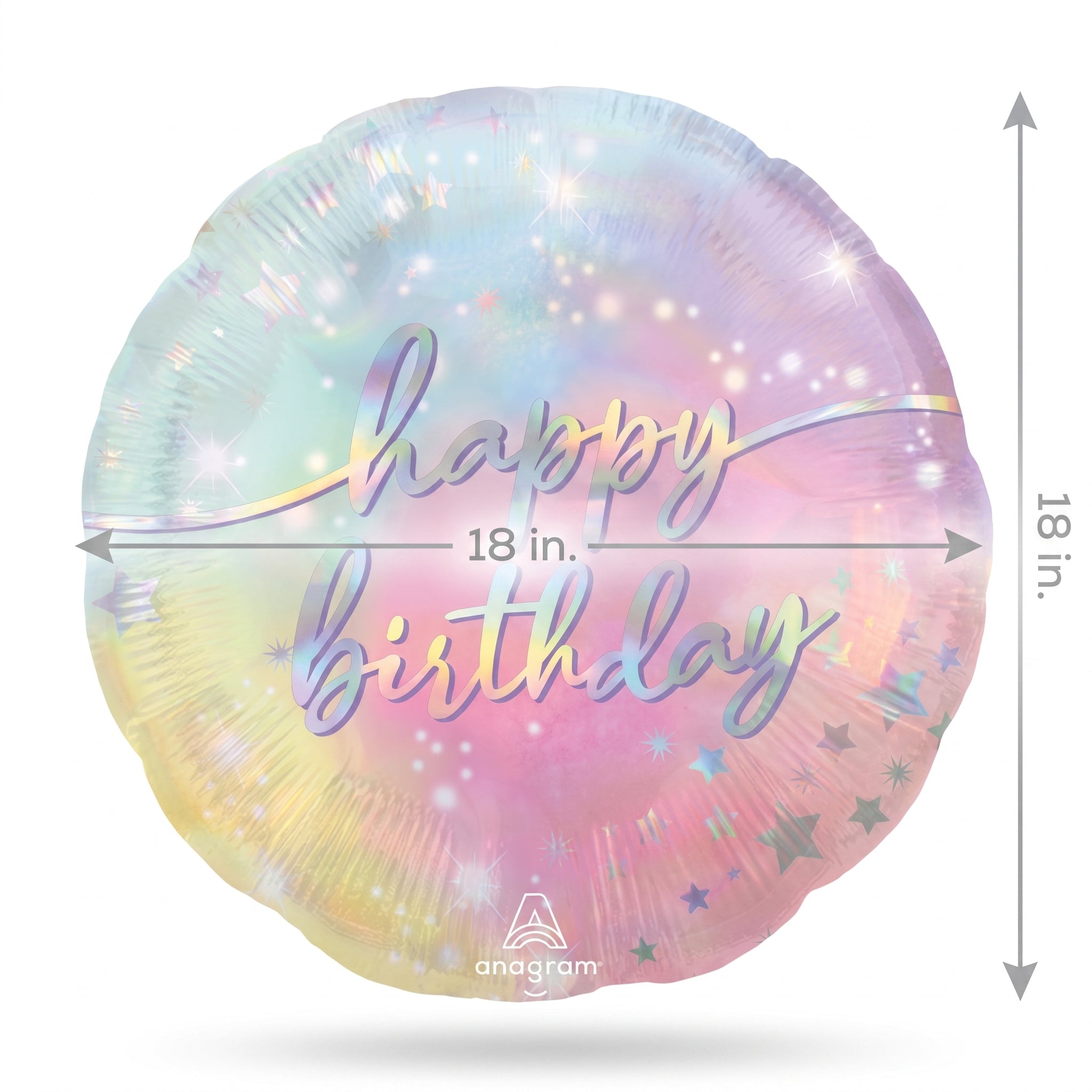 Luminous Happy Birthday Foil Balloon - 18-Inch Mylar