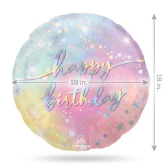 Luminous Happy Birthday Foil Balloon - 18-Inch Mylar