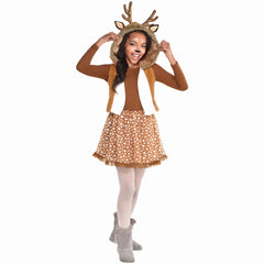 Oh Deer! Girls' Halloween Costume with Hood and Antlers