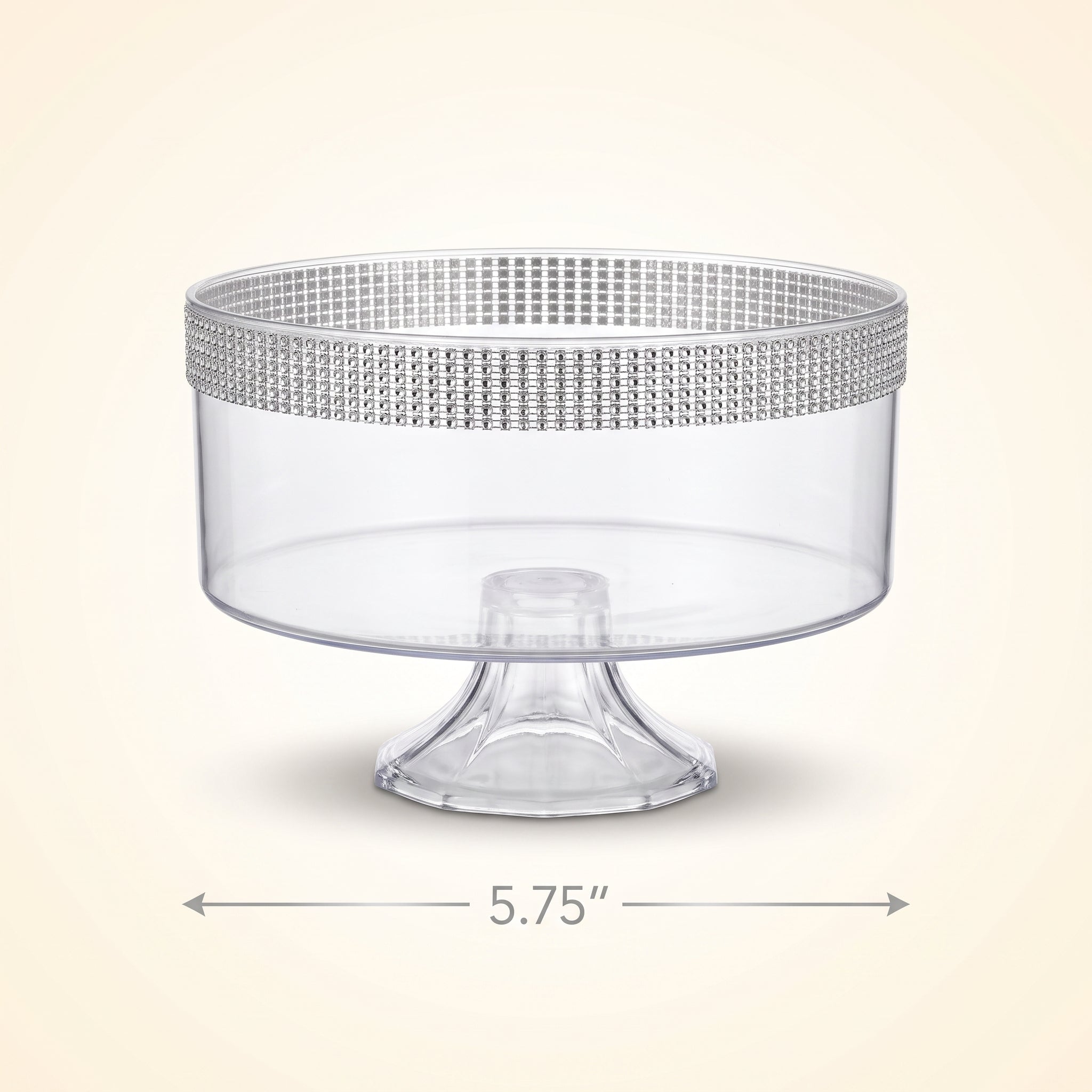 Clear Rhinestone Plastic Trifle Container