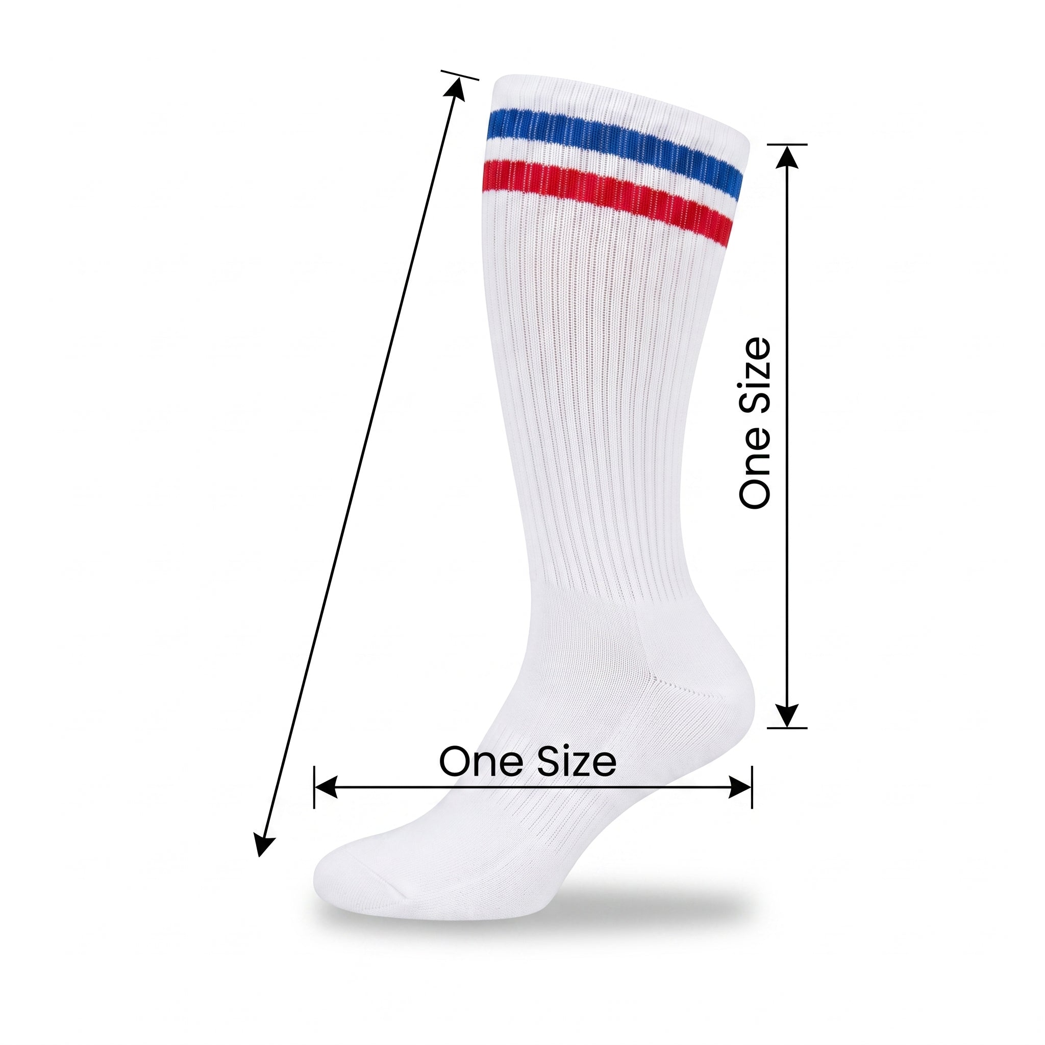 Knee-High Red, White & Blue Team Spirit Socks