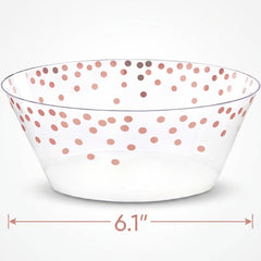 Elegant Rose Gold Dots Plastic Serving Bowl