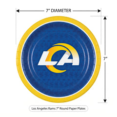 Los Angeles Rams 7" Round Paper Plates