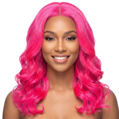 Chic Bright Pink Body Wave Wig