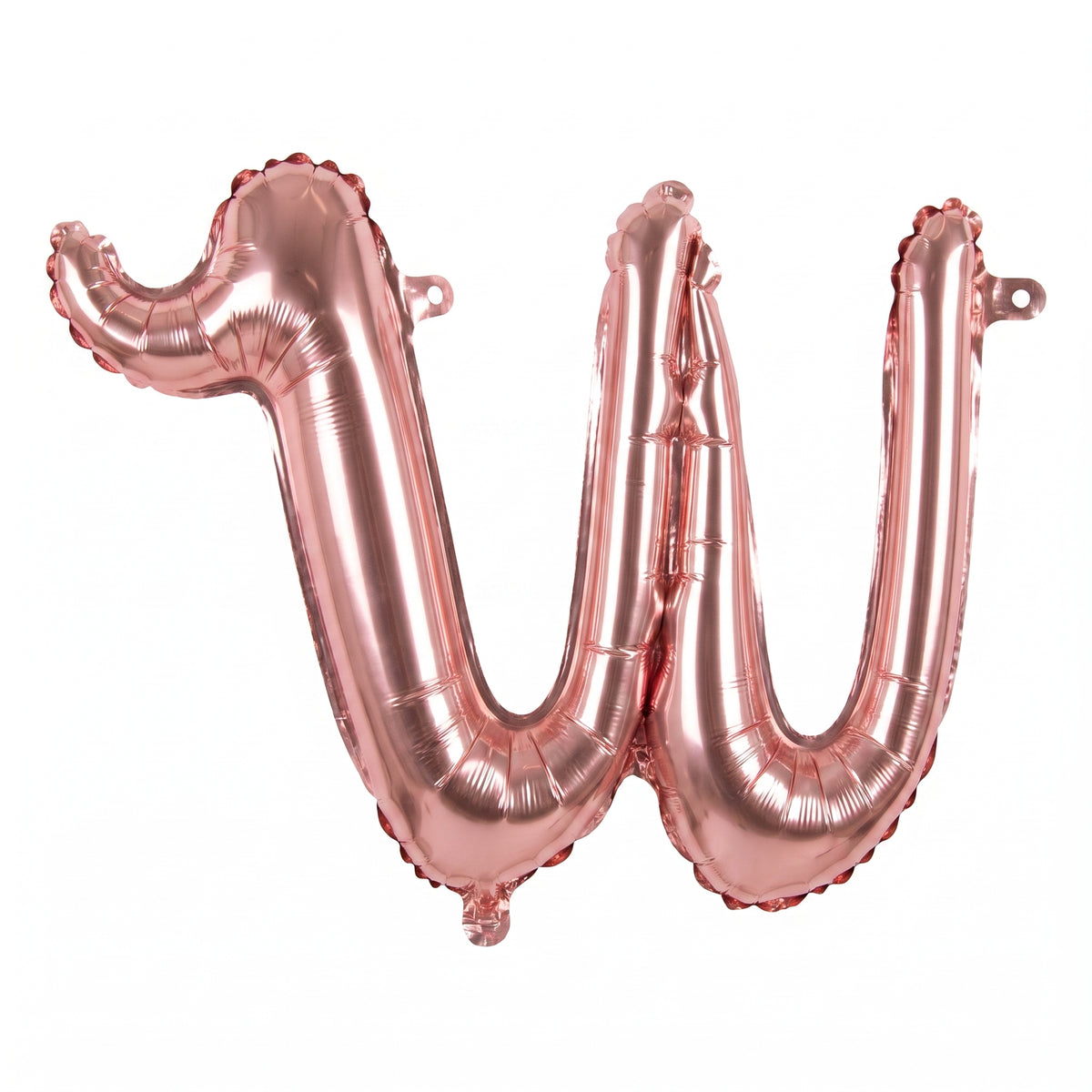 Rose Gold Script Letter Balloon - W, 8-Inch Air-Filled