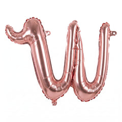Rose Gold Script Letter Balloon - W, 8-Inch Air-Filled