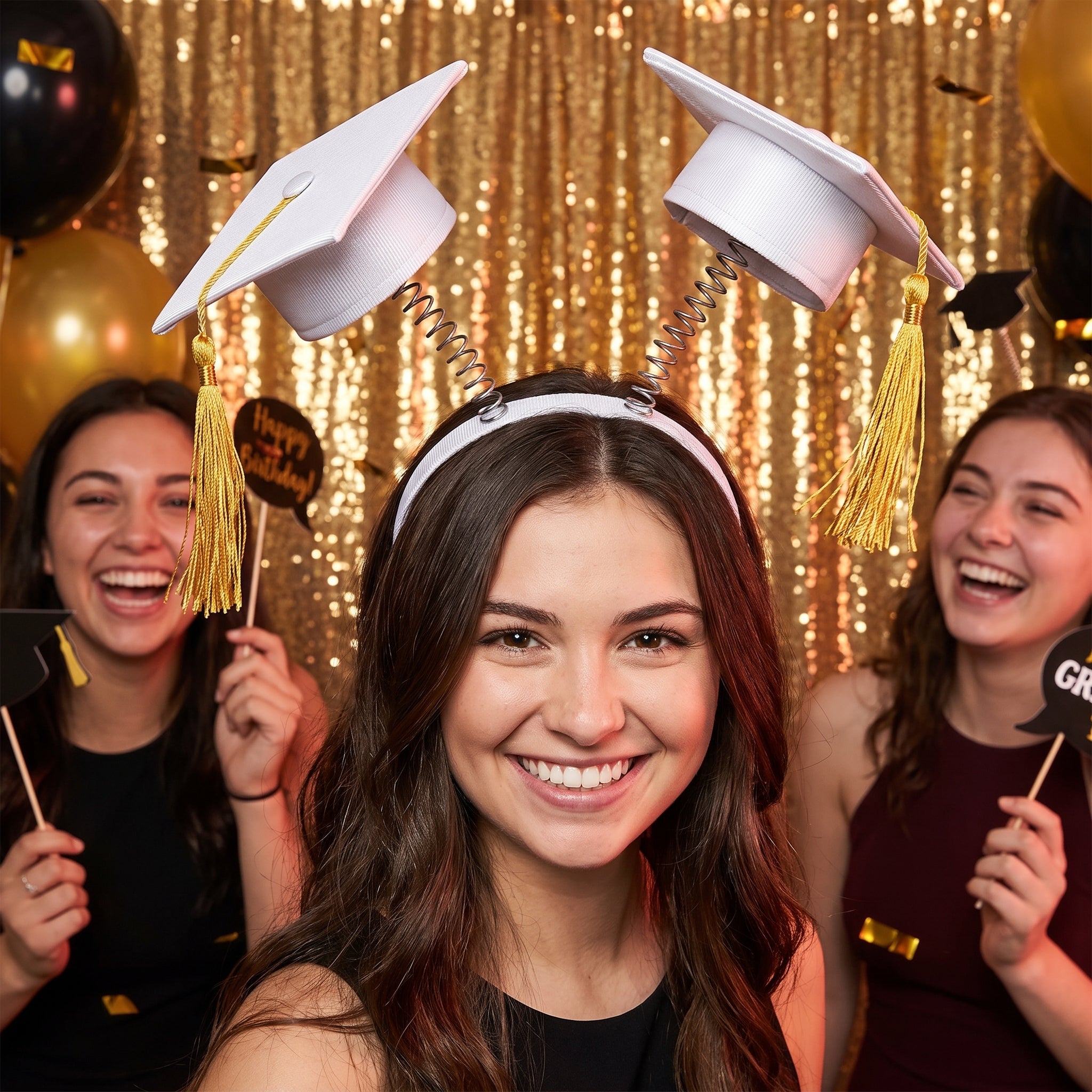 White Graduation Cap Headbopper