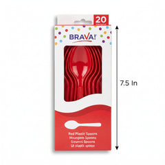 Brava Red Plastic Spoons - 7.5 in. - 20 Pack