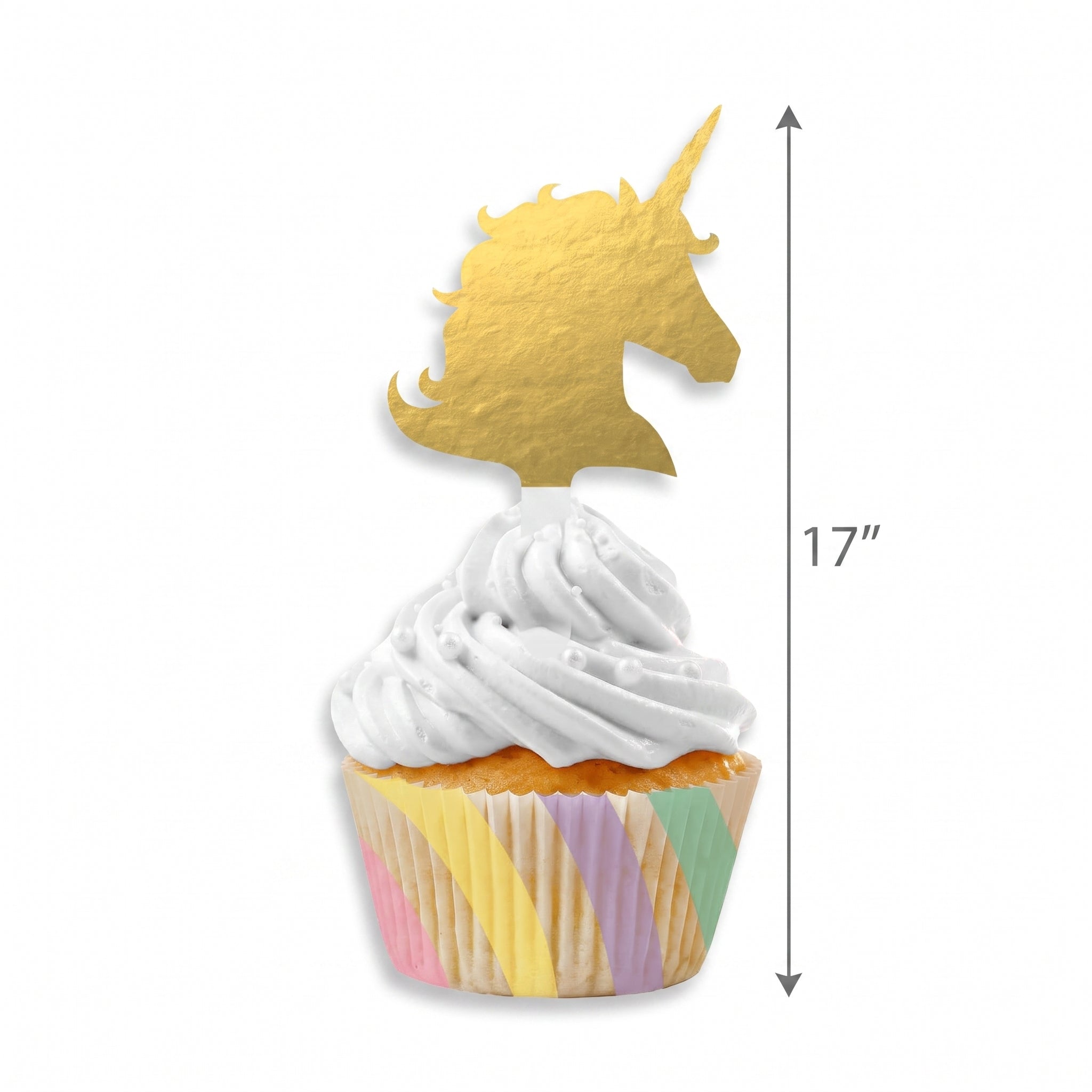 Unicorn Sparkle Cupcake Decorating Kit with Pastel Baking Cups & Gold Picks