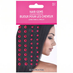 Sparkling Pink Hair Gems Set - 50 Pieces