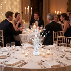 Elegant White Foil Star Spray Centerpiece - 12"