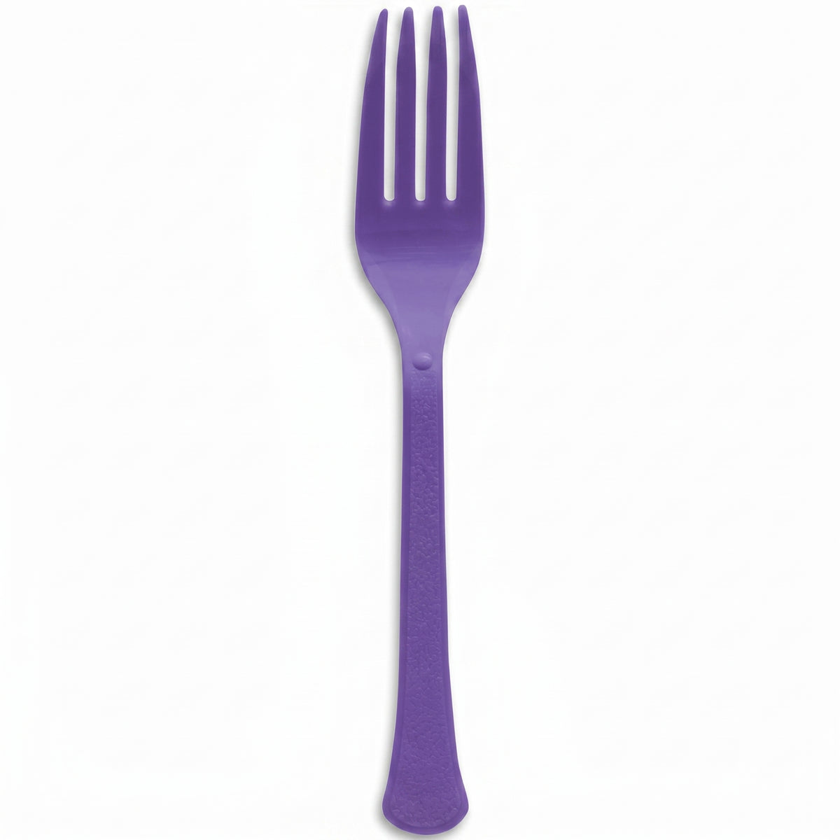 Purple Plastic Forks - Heavyweight Disposable Party Cutlery, 7.5 In. Durable Colored Plastic Silverware for Events, Birthdays, Catering
