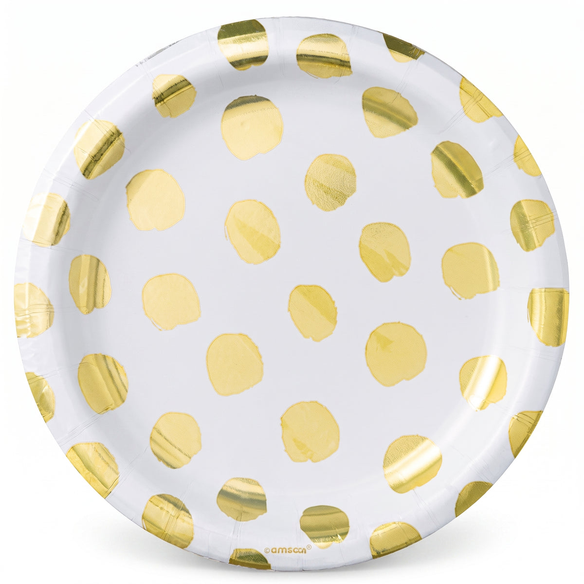 Metallic Gold Motif Paper Plates - 6.75" Round
