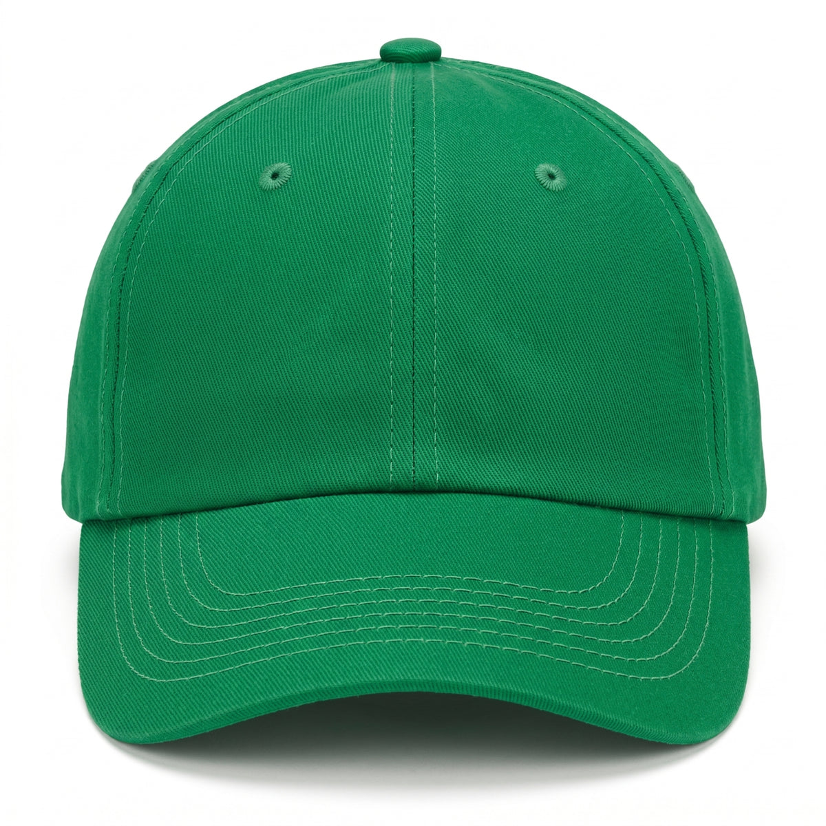 Green Baseball Cap - Plain Cotton Twill Blank Hat with Curved Brim, Unisex Classic 6-Panel Kelly Green Cap for Everyday Wear, Sports or Customization