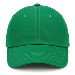 Green Baseball Cap - Plain Cotton Twill Blank Hat with Curved Brim, Unisex Classic 6-Panel Kelly Green Cap for Everyday Wear, Sports or Customization