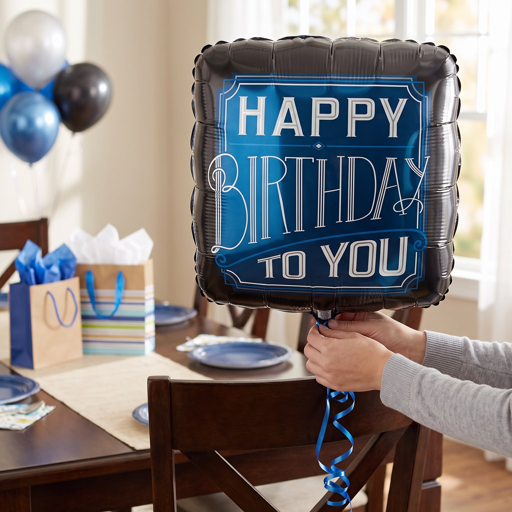 Stylish Happy Birthday Metallic Balloon - 18" Foil