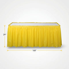 Vibrant Yellow Plastic Table Skirt - 168" x 29"