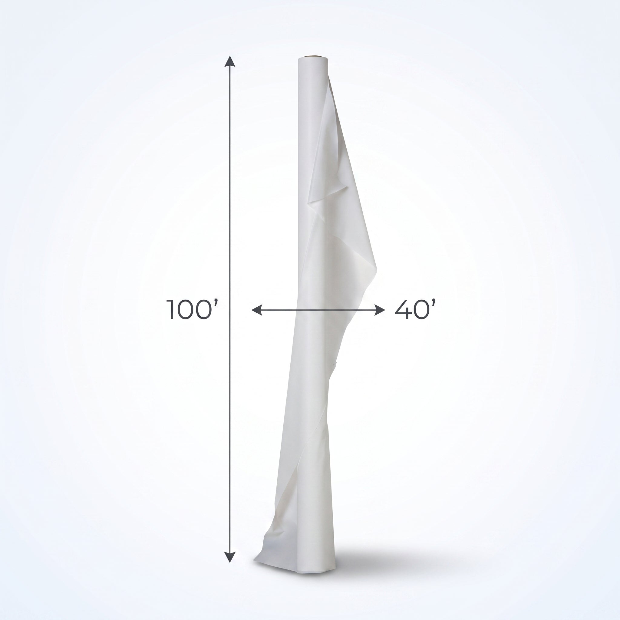 White Plastic Table Cover Roll - 40" x 100' for Events