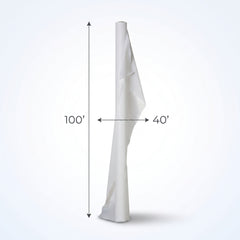 White Plastic Table Cover Roll - 40" x 100' for Events