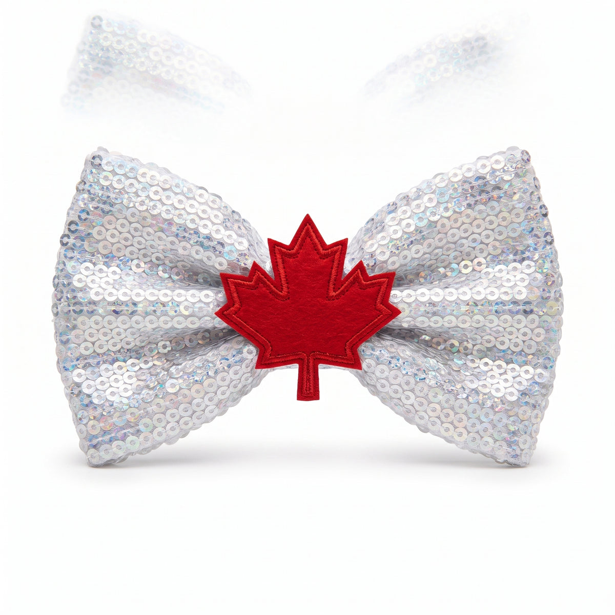 Canadian Pride Maple Leaf Sequin Bow Tie
