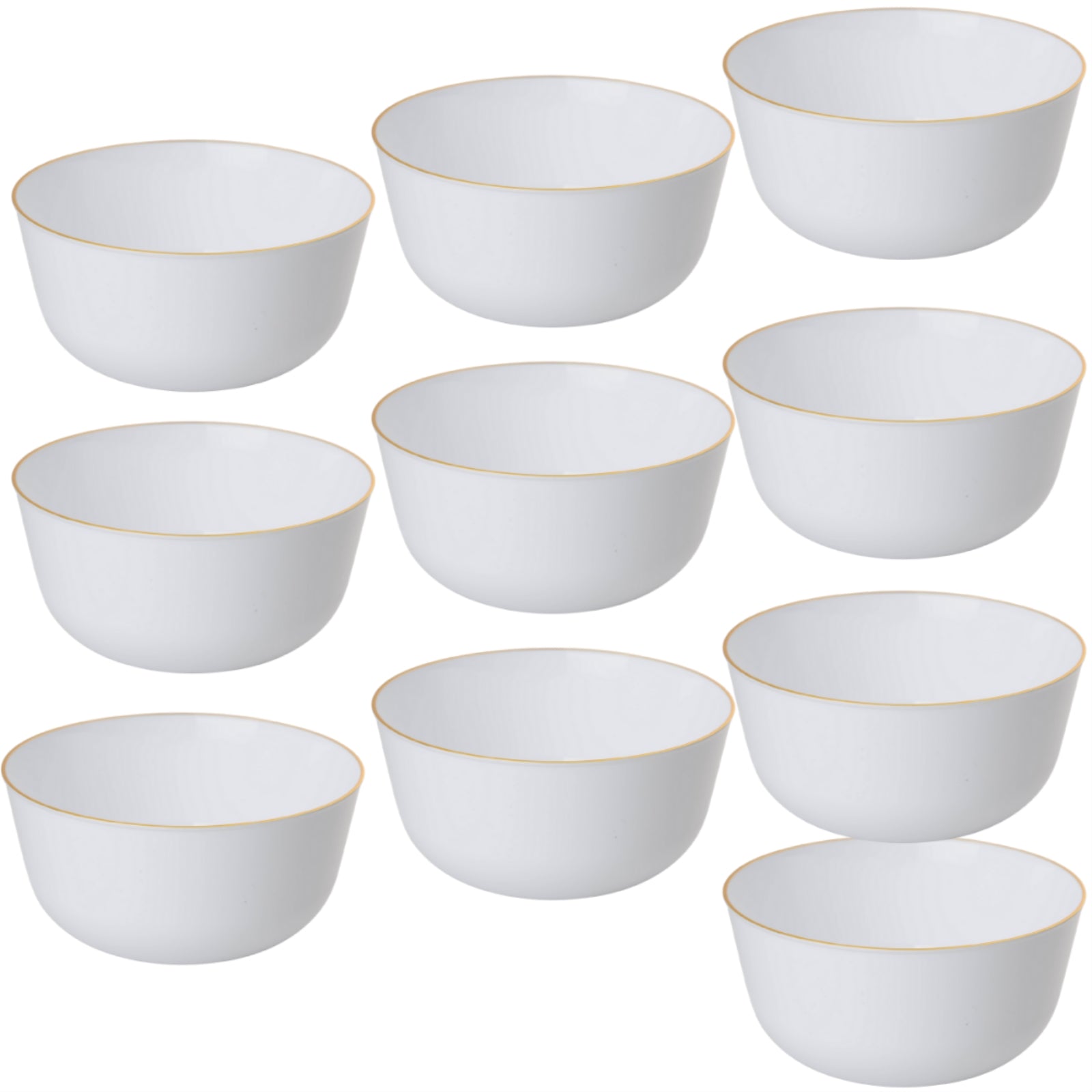 Trend Glass Look Gold Plastic Bowls | 10 Count