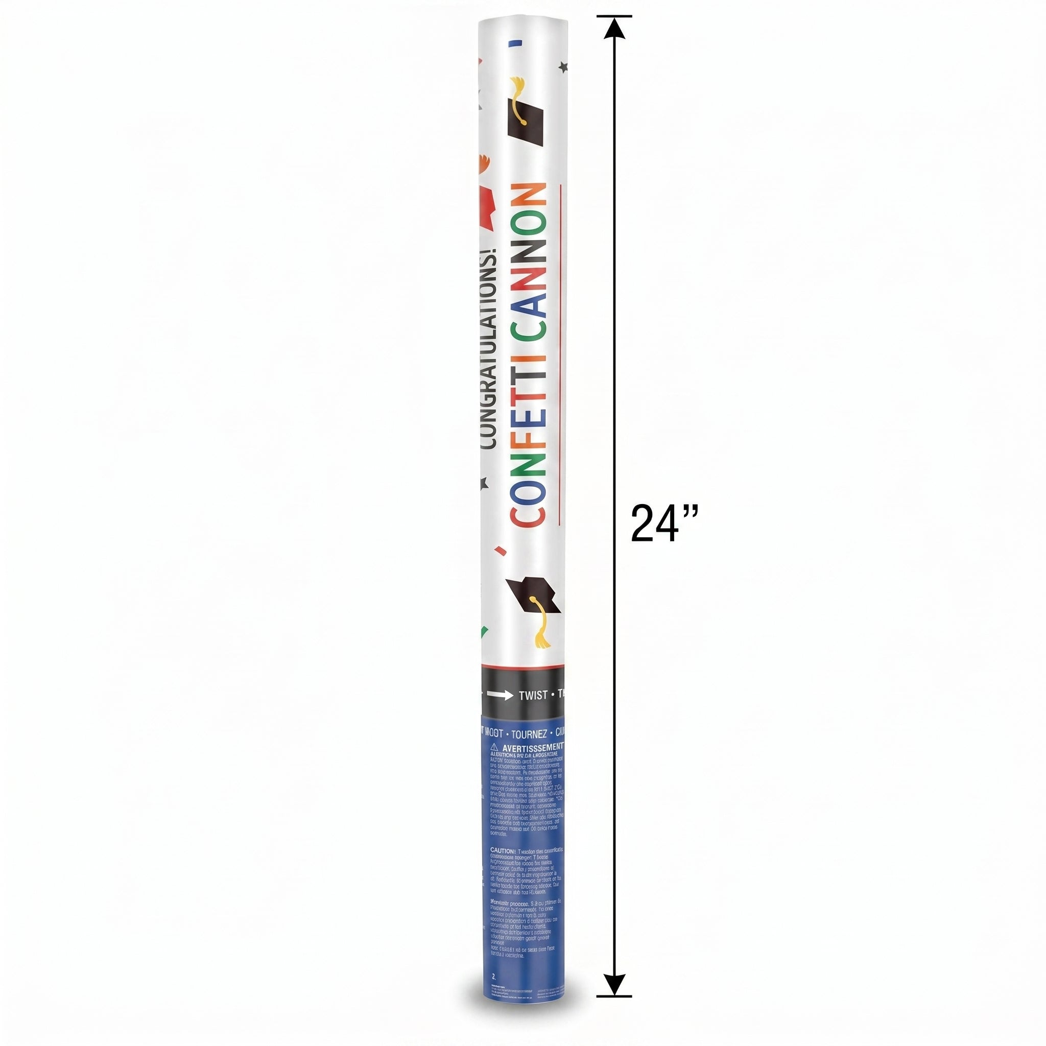 Giant Graduation Confetti Cannon Popper - Multicolor