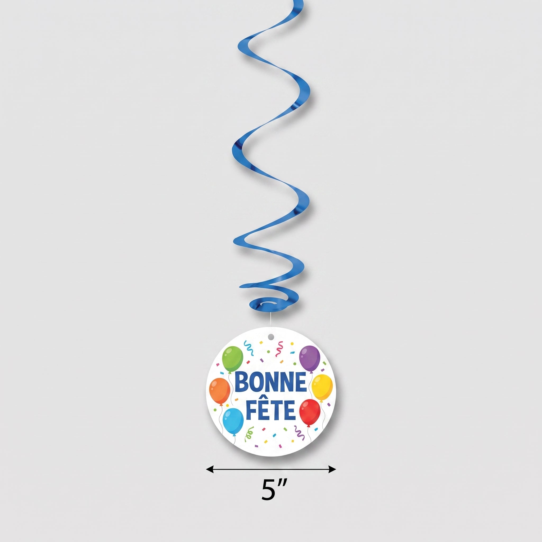 Bonne F√™te Spiral Hanging Decorations - Colorful Birthday Party Decor, 12-Pack