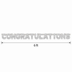 Elegant Silver "Congratulations" Letter Banner Decoration