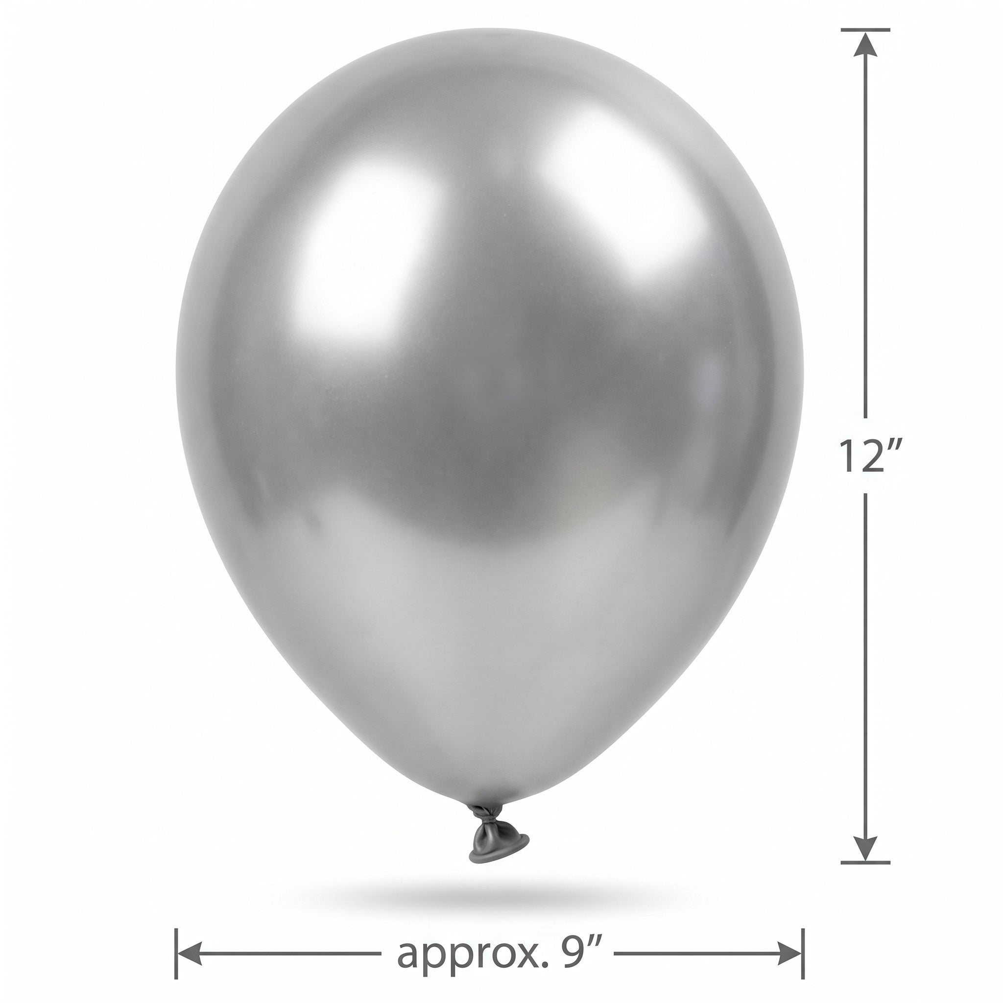 Luxaire Premium 12" Silver Latex Balloons, 25-Pack