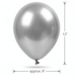 Luxaire Premium 12" Silver Latex Balloons, 25-Pack