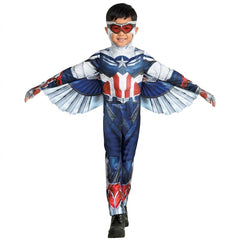 Marvel Falcon and Winter Soldier Sam Wilson Kids Costume with Wings & Mask - Child M (8-10)