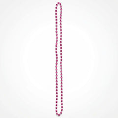 Bright Pink Metallic Bead Necklace - 30 In.