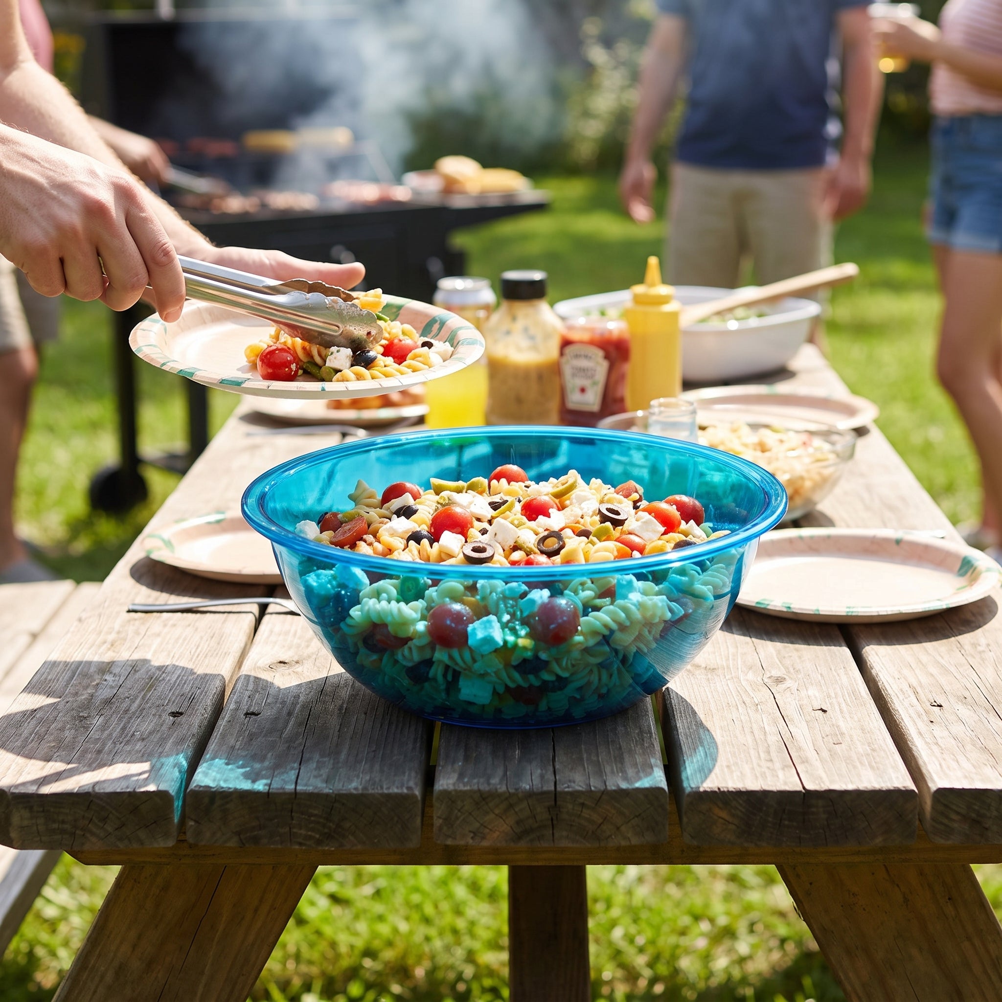 Caribbean Blue Plastic Serving Bowl - 24 Oz.