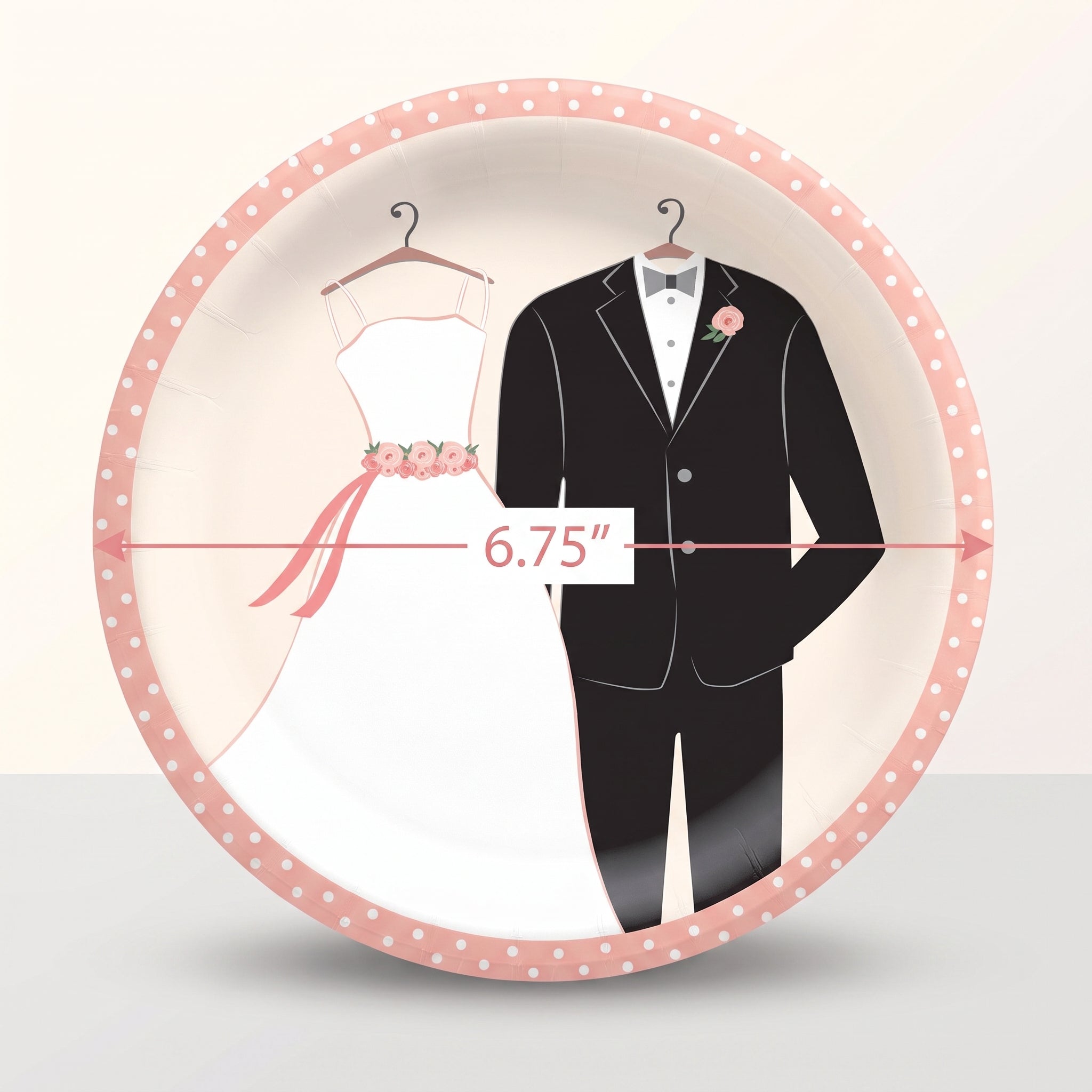 Elegant Wedding Attire 6.75" Paper Plates