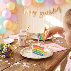 Enchanted Unicorn Birthday Paper Plates - 8.5" (8 Count)