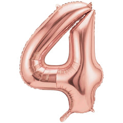 Rose Gold Number "4" SuperShape Foil Balloon | 34"