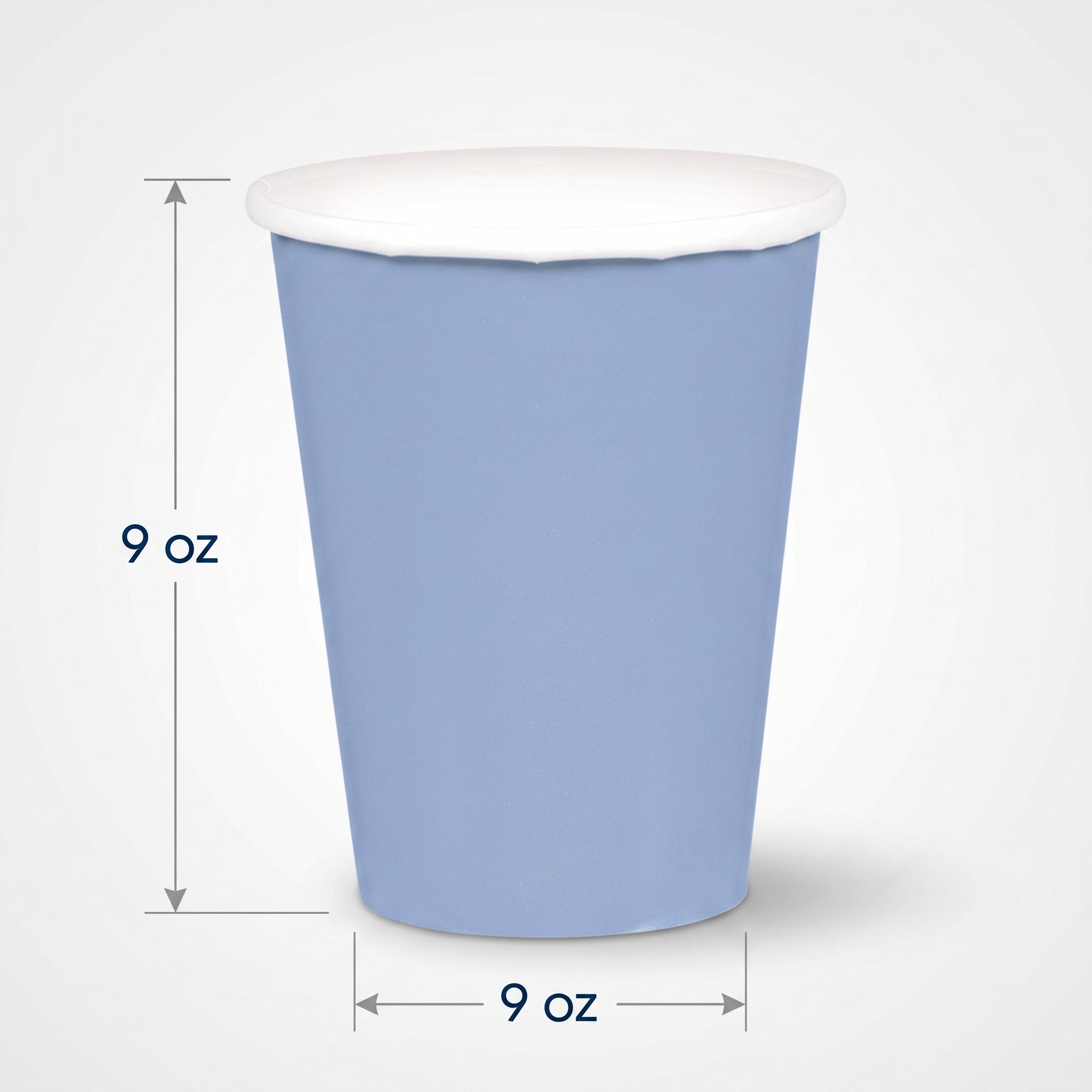 Pastel Blue 9oz Paper Cups - Solid Color Collection