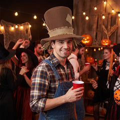 Halloween Scarecrow Burlap Hat - Oversized Foam Costume Accessory