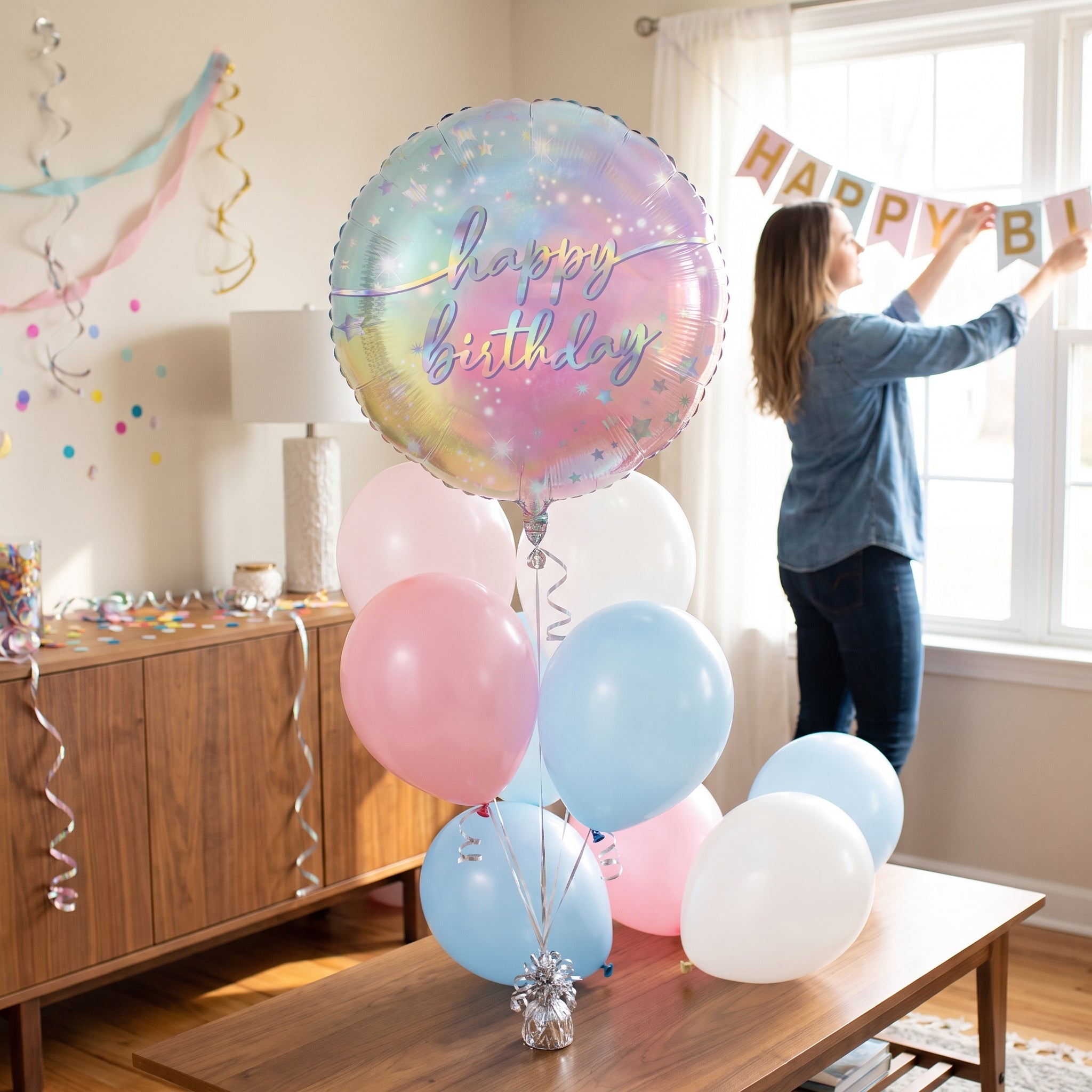 Luminous Happy Birthday Foil Balloon - 18-Inch Mylar