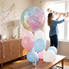 Luminous Happy Birthday Foil Balloon - 18-Inch Mylar