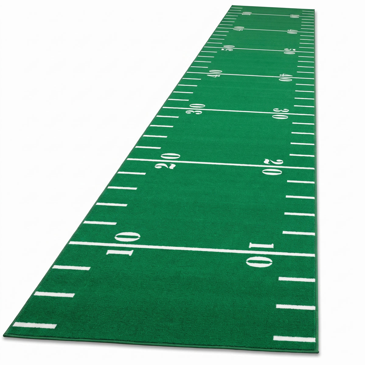 Football Field Floor Runner, 2x10 ft, Green Carpet for Sports Party Decor