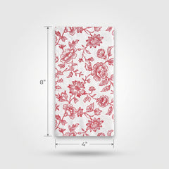 Classic Floral Red Guest Towels - 8 In. x 4 In. - 16 Pack