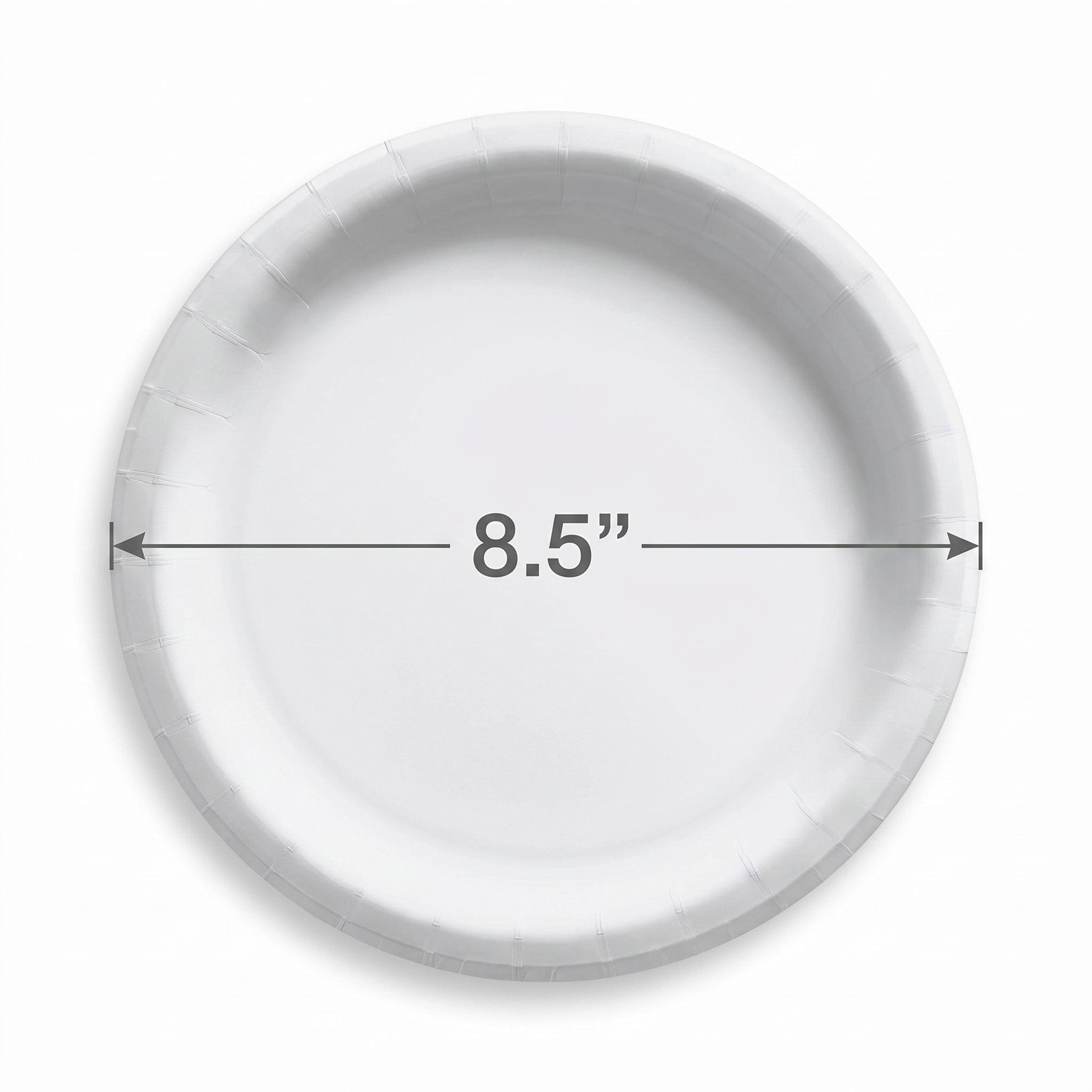White 8.5" Round Paper Plates - Everyday Essentials