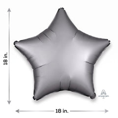 Platinum Silver Star Foil Balloon - 18 Inch