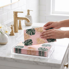 Tropical Paradise Metallic Guest Towel Napkins - 8 In. x 4 In. - 16 Pack
