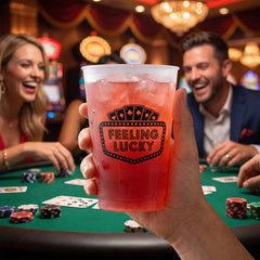 Casino "Feeling Lucky" 18 oz Plastic Tumblers, 25-Pack