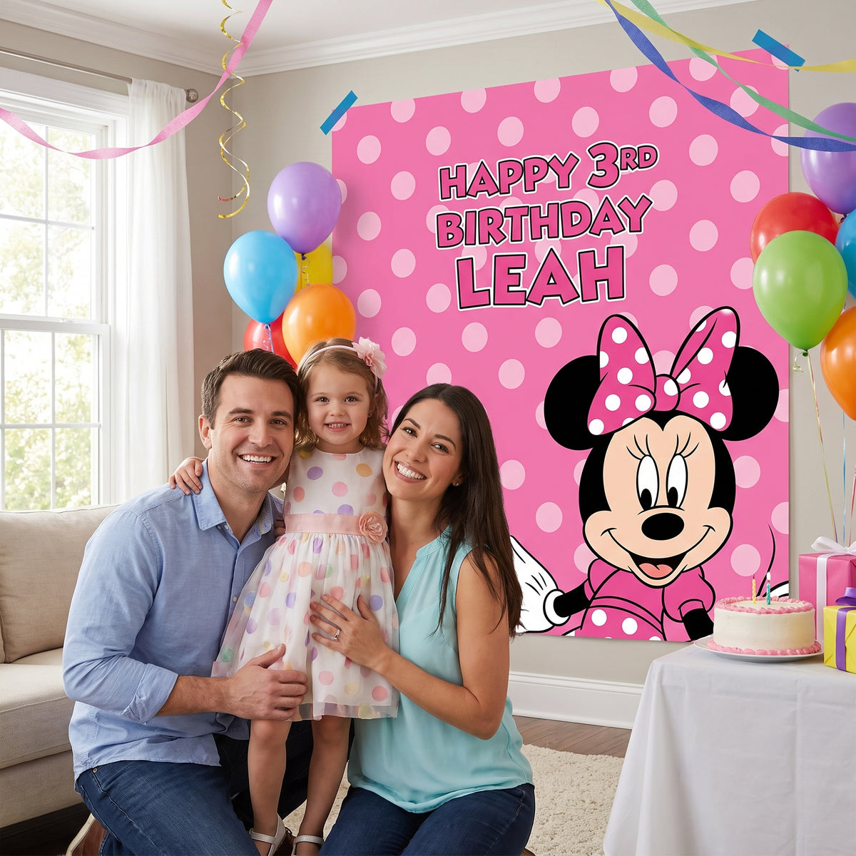 Disney Minnie Mouse Customizable Scene Setter Kit for Kids' Birthday Party