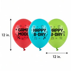 Pixel Party Latex Birthday Balloons